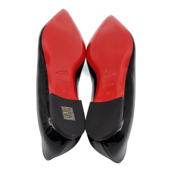 Christian Louboutin Ballalla Patent Leather Ballet Flats Shoes in Black $745 - Picture 8 of 11